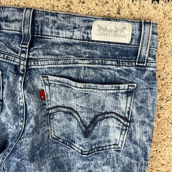 Levi 524 Skinny Womens Jeans Straight Leg Acid Wash Blue 27x32 Red Tab Levi’s - Picture 8 of 8